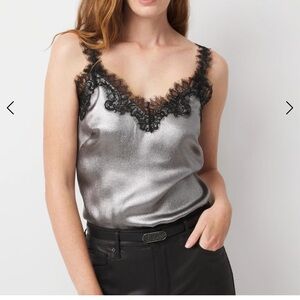WHBM Lace Trim Satin Camisole